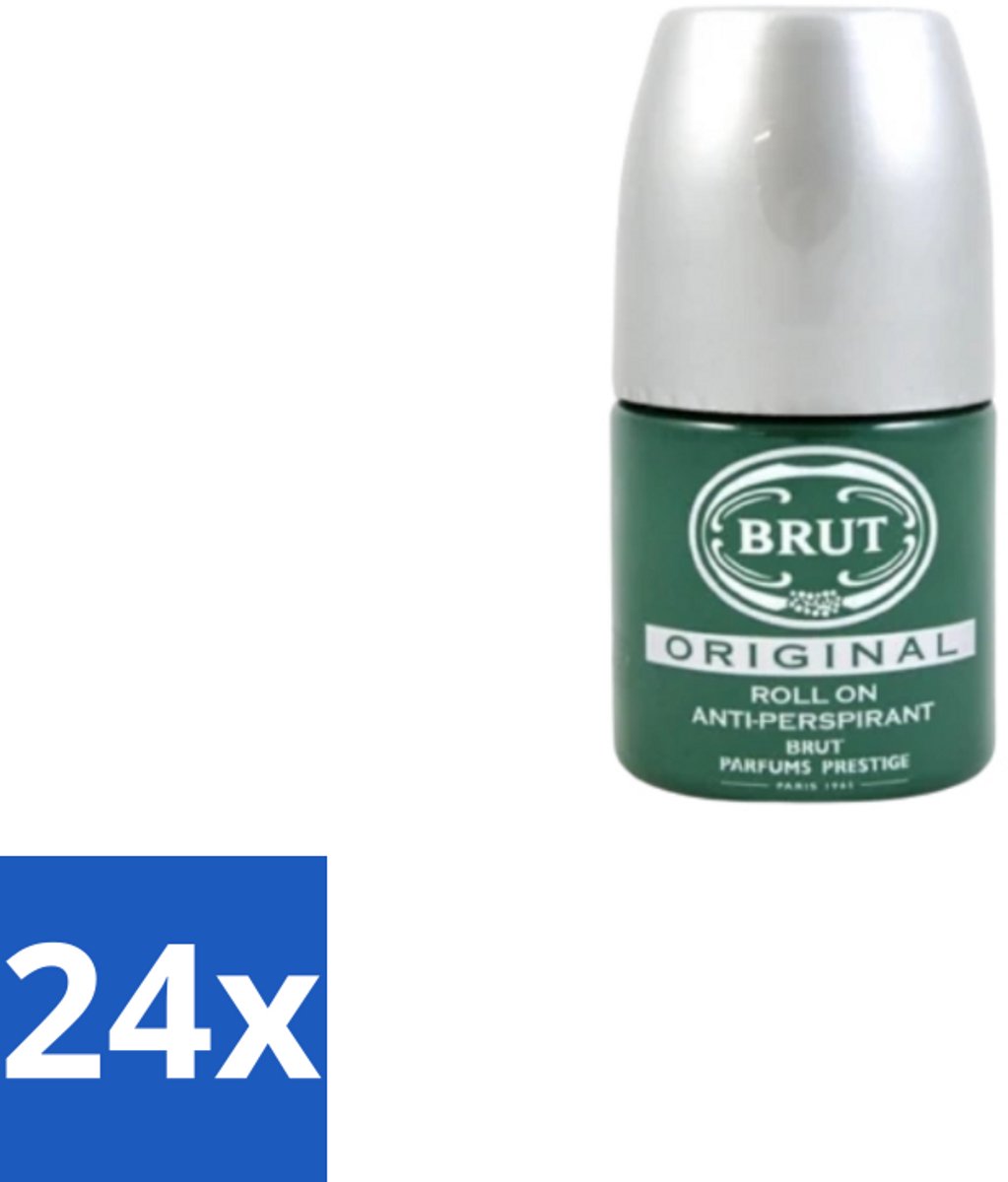 Brut – Deodorant Roll-On – Original – Glas – 50 ml - Voordeelverpakking - 24 stuks