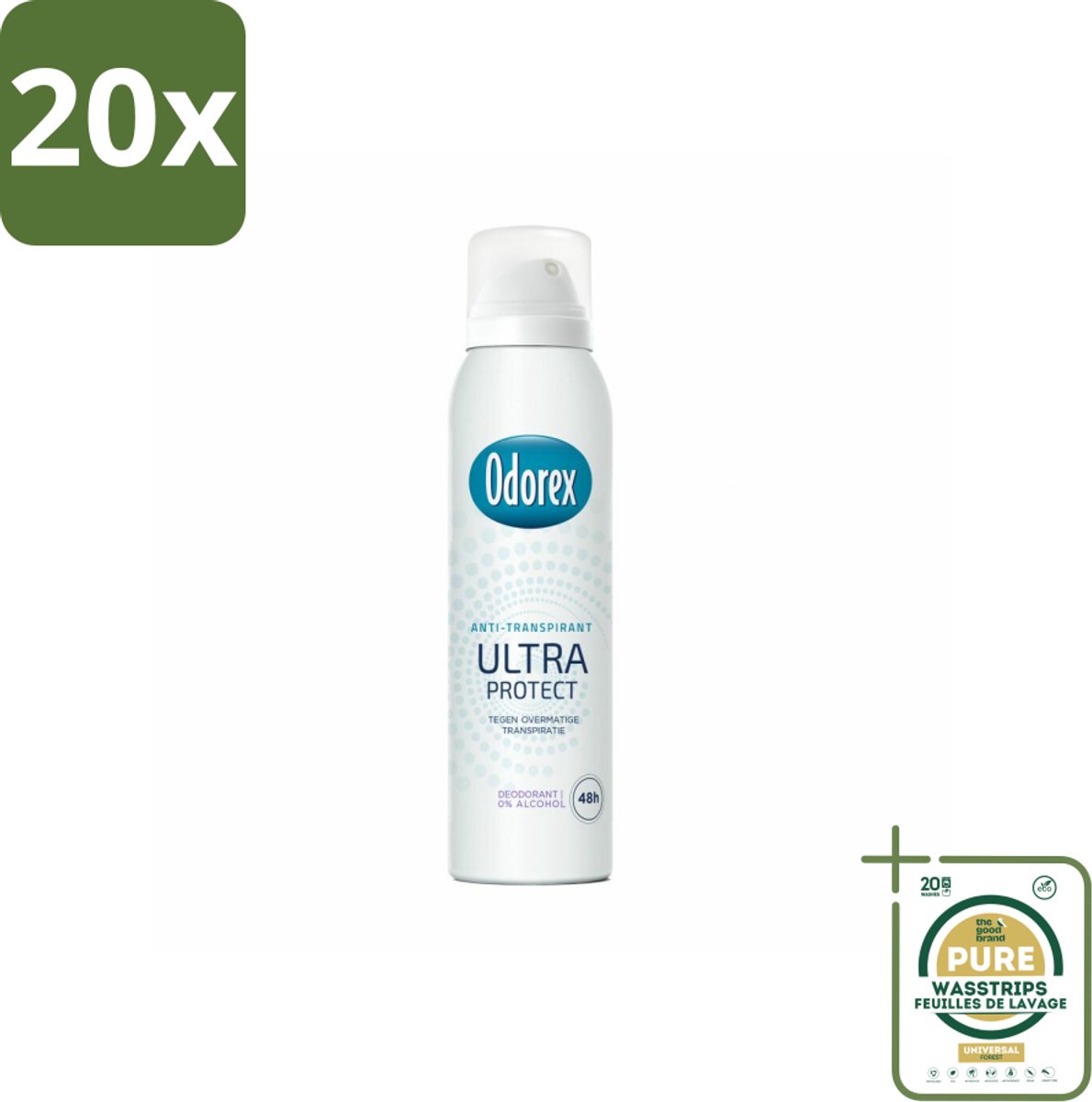 20 x Odorex - Deodorant Spray - Ultra Protect - Extra Krachtig - 150 ml - Grootverpakking - Anti-transpirant Spray - Zweetvermindering - Geurvermindering - Huidvriendelijk - 48 Uur Bescherming