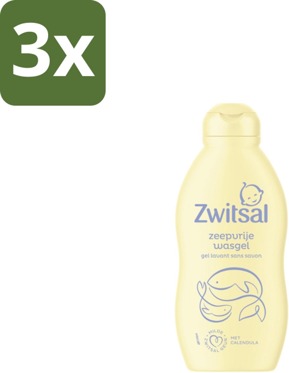 3 x Zwitsal Zeepvrije Wasgel 200 ml - Baby Wasgel - Zeepvrije Wasgel - Babyhuid - Wasgel Baby - Anti-prik Wasgel