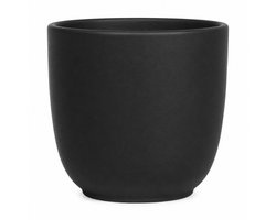 Bloempot Keramiek Zwart Mat Ø7,5 x H6,5 cm – Mini Plantenpot – Moderne Sierpot voor Cactus, Vetplant of Kruiden