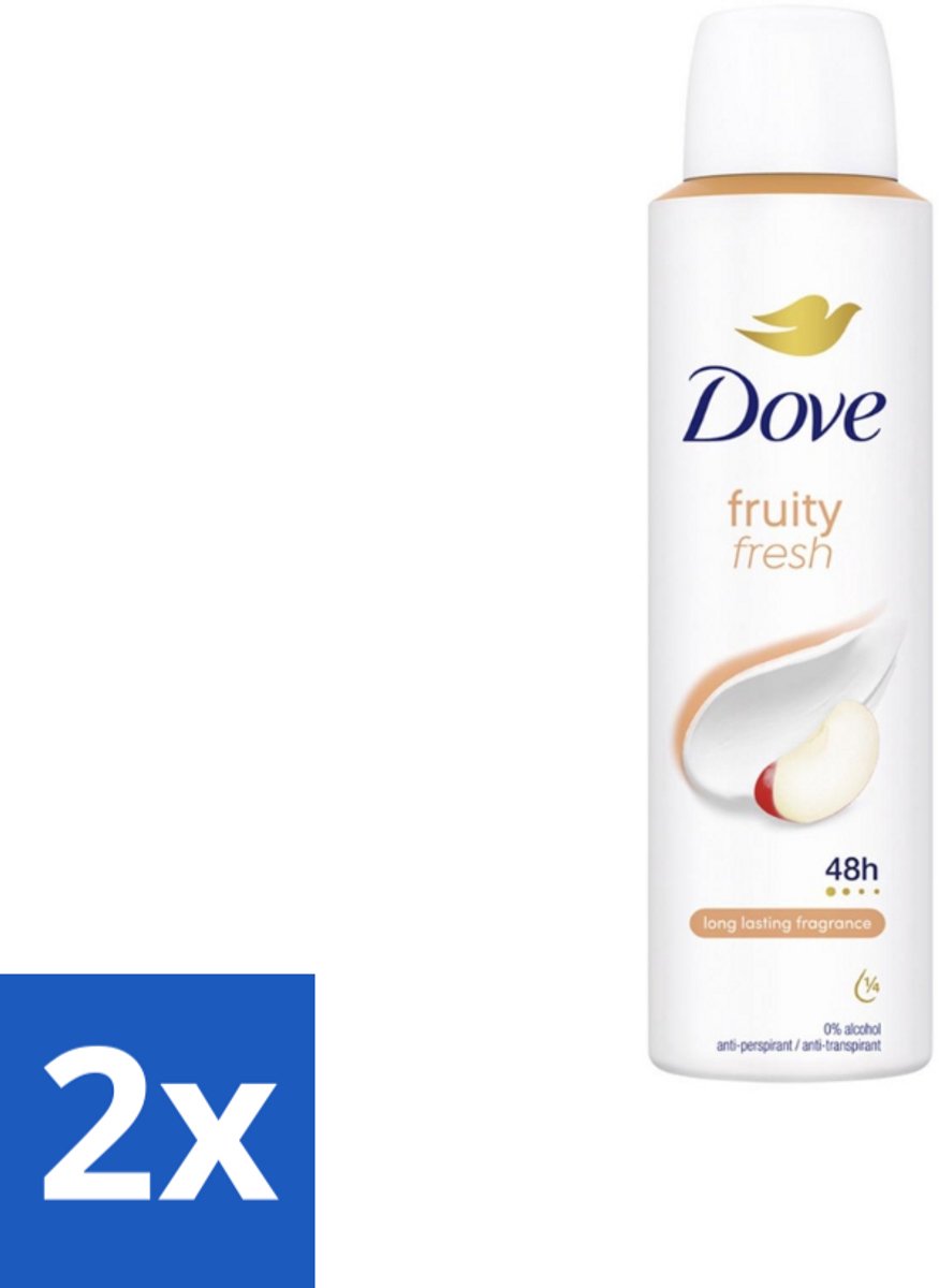 2 x Dove – Deodorant Spray – Fruity Fresh – 150 ml - Deodorant Spray - Fris - Fruitige Geur - Okselhuid Verzorging - Transpiratiegeur