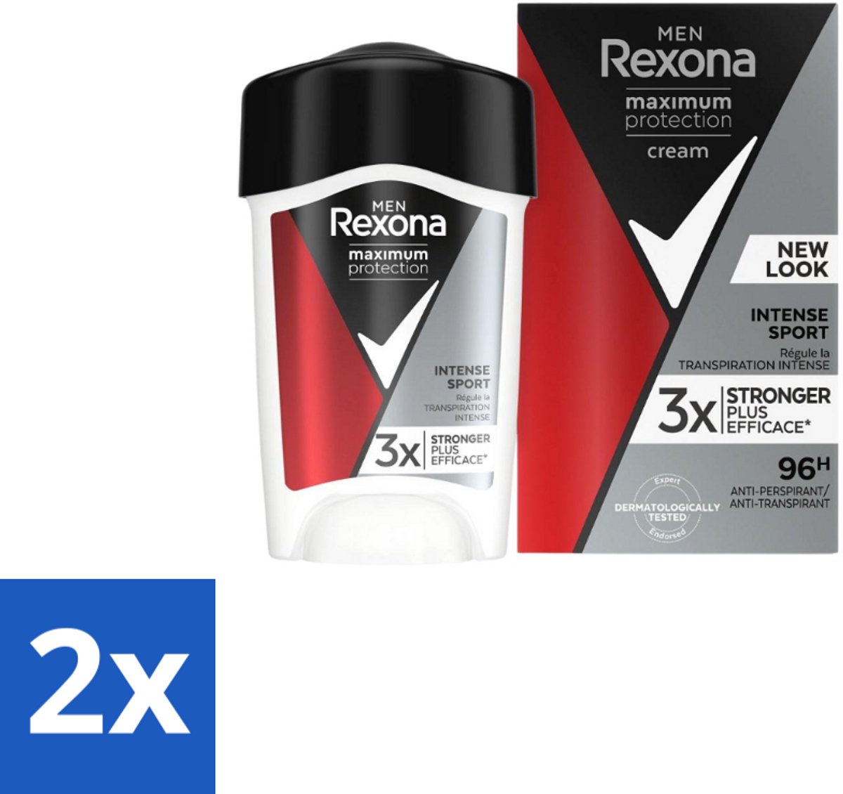 2 x Rexona Men – Anti-Transpirant Stick – Maximum Protection Intense Sport – 45 ml - Zweetbescherming - Sportieve Geur - Anti-transpirant - Mannelijke Deodorant - Intensieve Inspanning