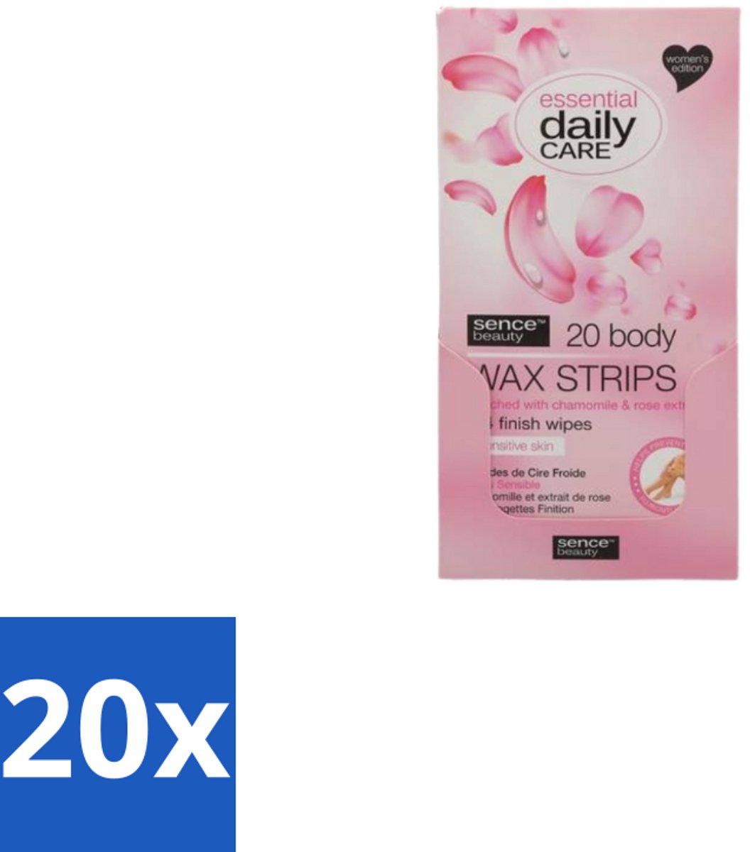 20 x Sence – Wax Strips – Lichaam – Ontharing – 20 Strips - Ontharing - Wax Strips - Lichaam - Gevoelige Huid - Kamille