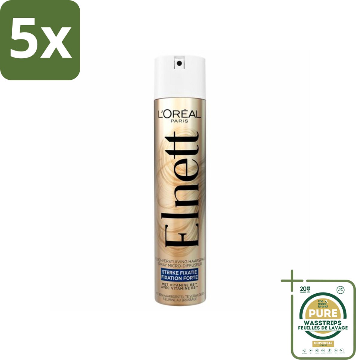 5 x L'Oréal Elnett Satin Haarlak Sterke Fixatie 300 ml - Grootverpakking - Haarspray - Haarspray Sterk Fixatie - Haarspray Satijnzacht - Haarspray Voor Professionals - Haarspray Voor Natuurlijke Fixatie