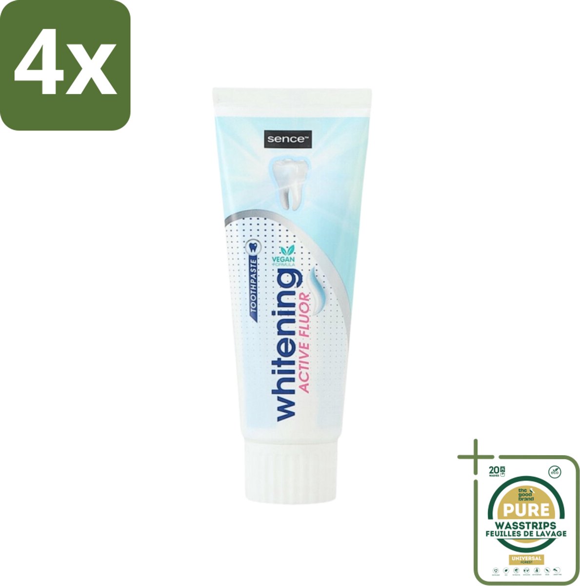 Sence - Whitening - Tandpasta - Met Fluor - 75 ml - Voordeelverpakking - 4 stuks - Fluoride - Whitening