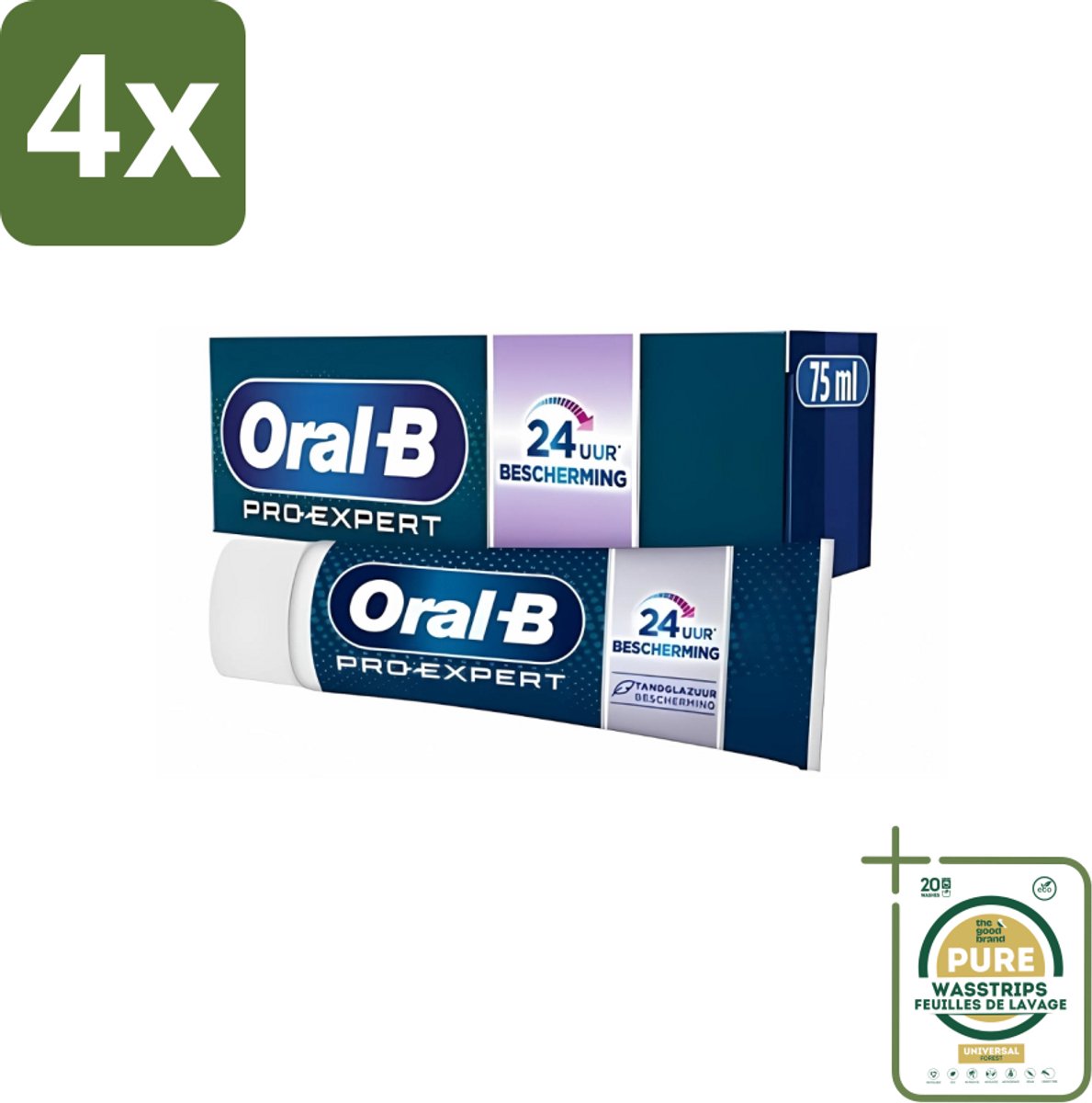 Oral-B - Pro-Expert Sterk Glazuur - Tandpasta - Beschermt Glazuur - 75 ml - Voordeelverpakking - 4 stuks - Glazuur versterking - Glazuur erosie