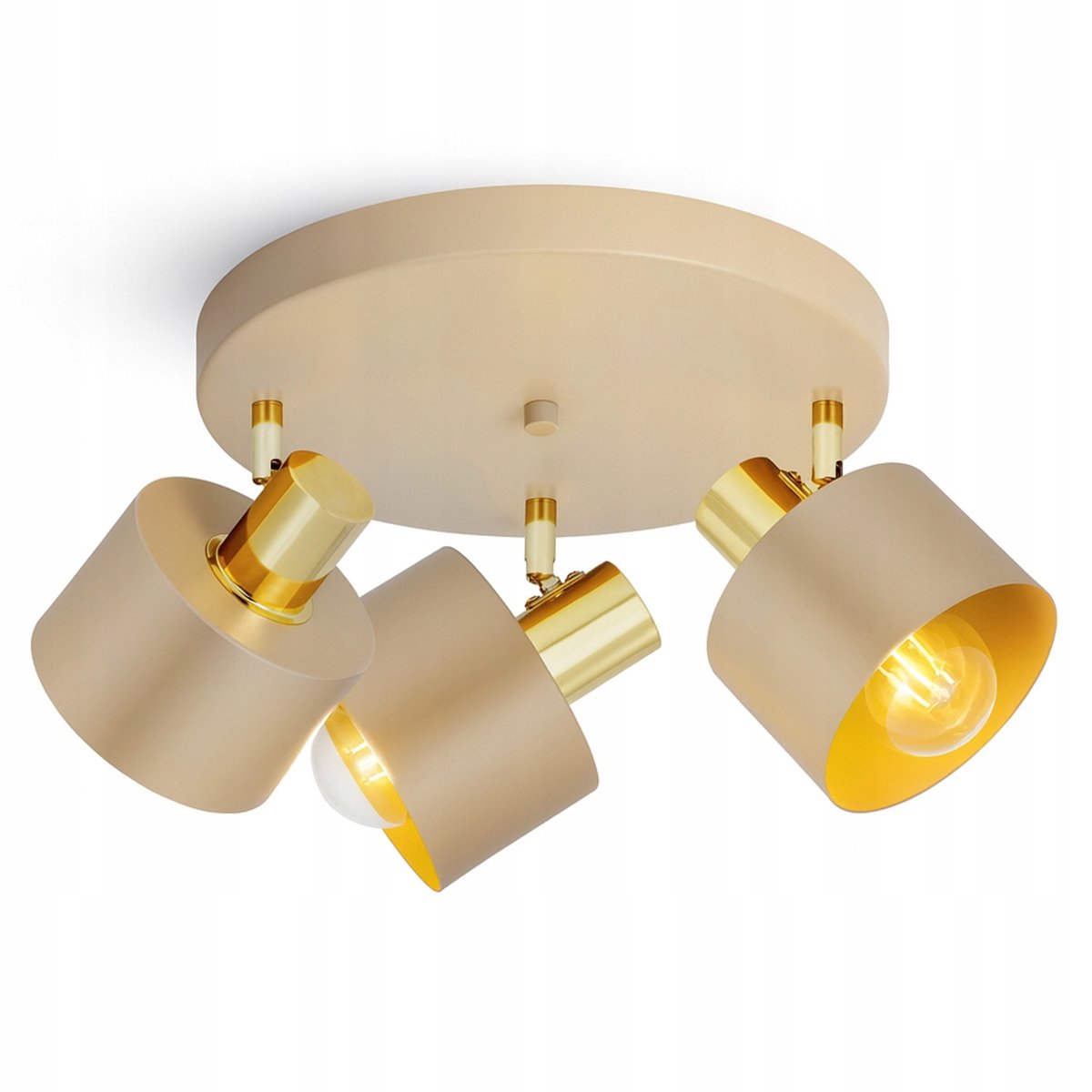 Kashmir Plafond Lamp Beige Goud 485-EG3 - Stijlvolle Verlichting