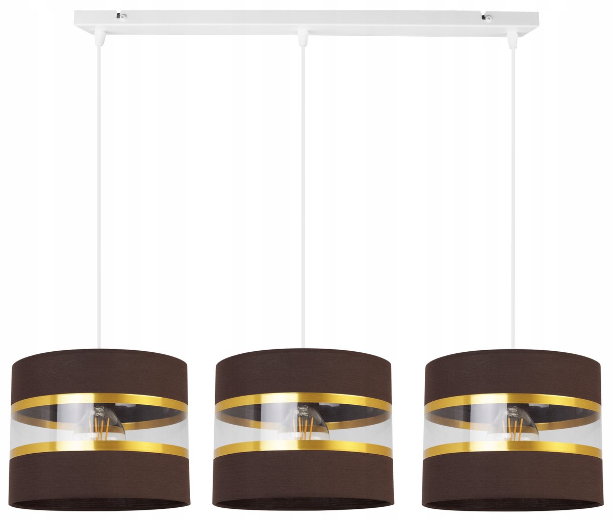 Elegante Gouden Plafondlamp met 3 Lampenkappen voor Woonkamer/Eetkamer