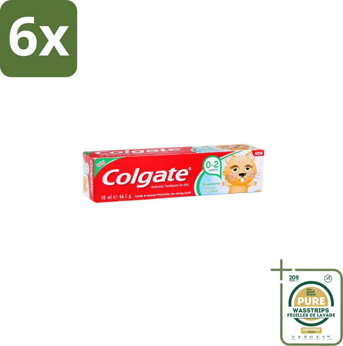 Colgate - Aardbeismaak - Kindertandpasta - Voor 0 tot 2 jaar oud - 50ml - Voordeelverpakking - 6 stuks - Aardbeismaak - Tandenpoetsen voor kinderen