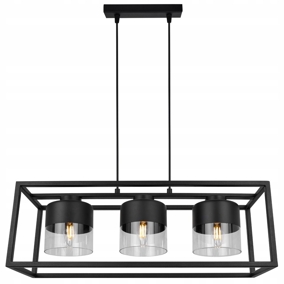 Merلوze Hanglamp Zwart Glas Kooi Design 3xE27