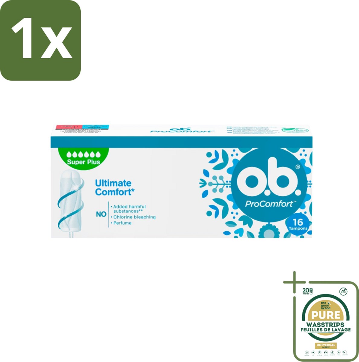 1 x o.b. Tampons - ProComfort Super Plus - Voor Extra Bescherming & Comfort - 16 Tampons- Tampons - Menstruatiebescherming - Extra Bescherming - Comfort - Gynaecologisch Getest