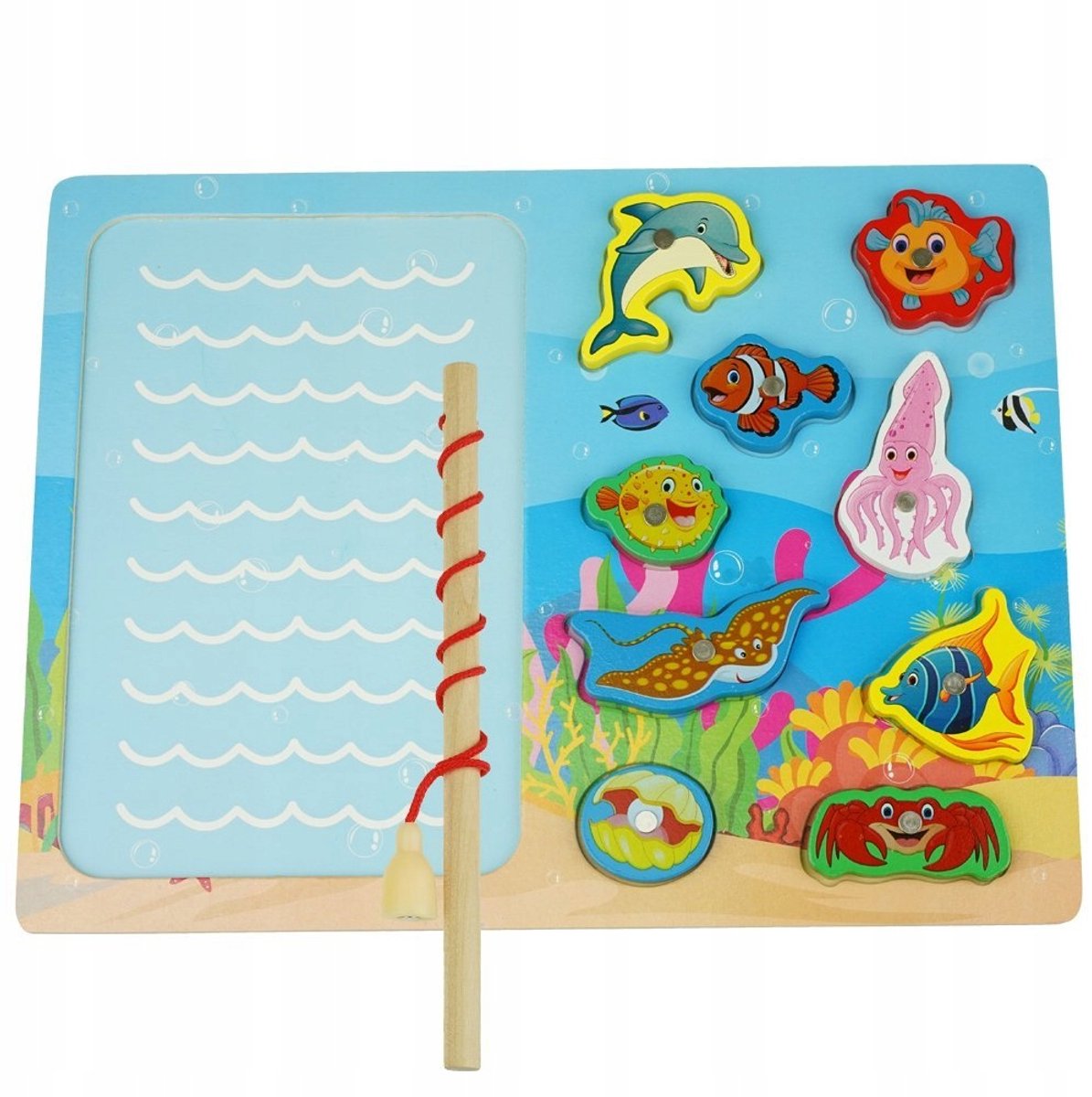 Houten Vissen Spel 2-in-1 Magneet Puzzel