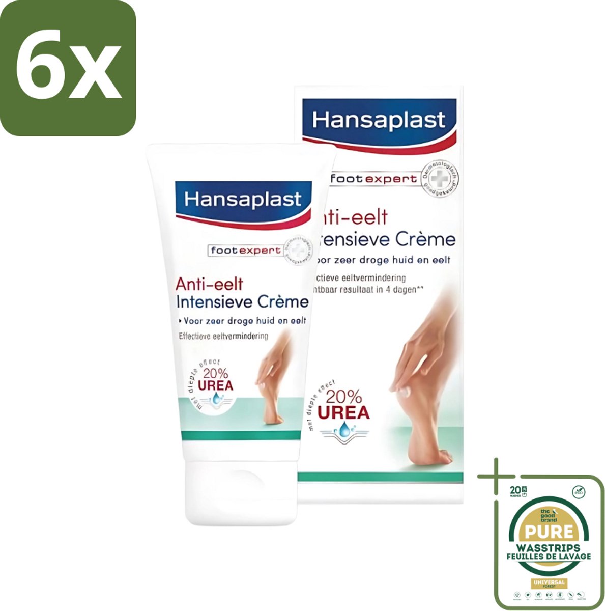Hansaplast Anti-Eelt Creme 75 ml - Voordeelverpakking - 6 stuks - Voetverzorging - Droge voeten