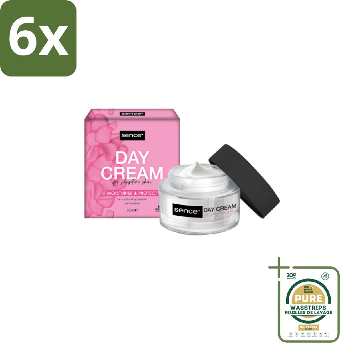 Sence Dagcreme Voor Gevoelige Huid 50 ml - Voordeelverpakking - 6 stuks - Verzorging - Hydraterende crème