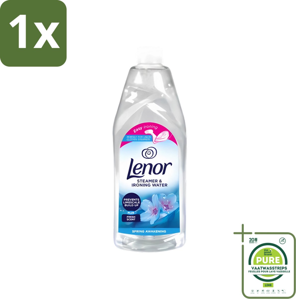 1 x Lenor - Strijkwater - Spring Awakening - Textielverfrisser - 1000 ml - Strijkwater - Textielverfrisser - Wasgoed - Frisheid - Kleding