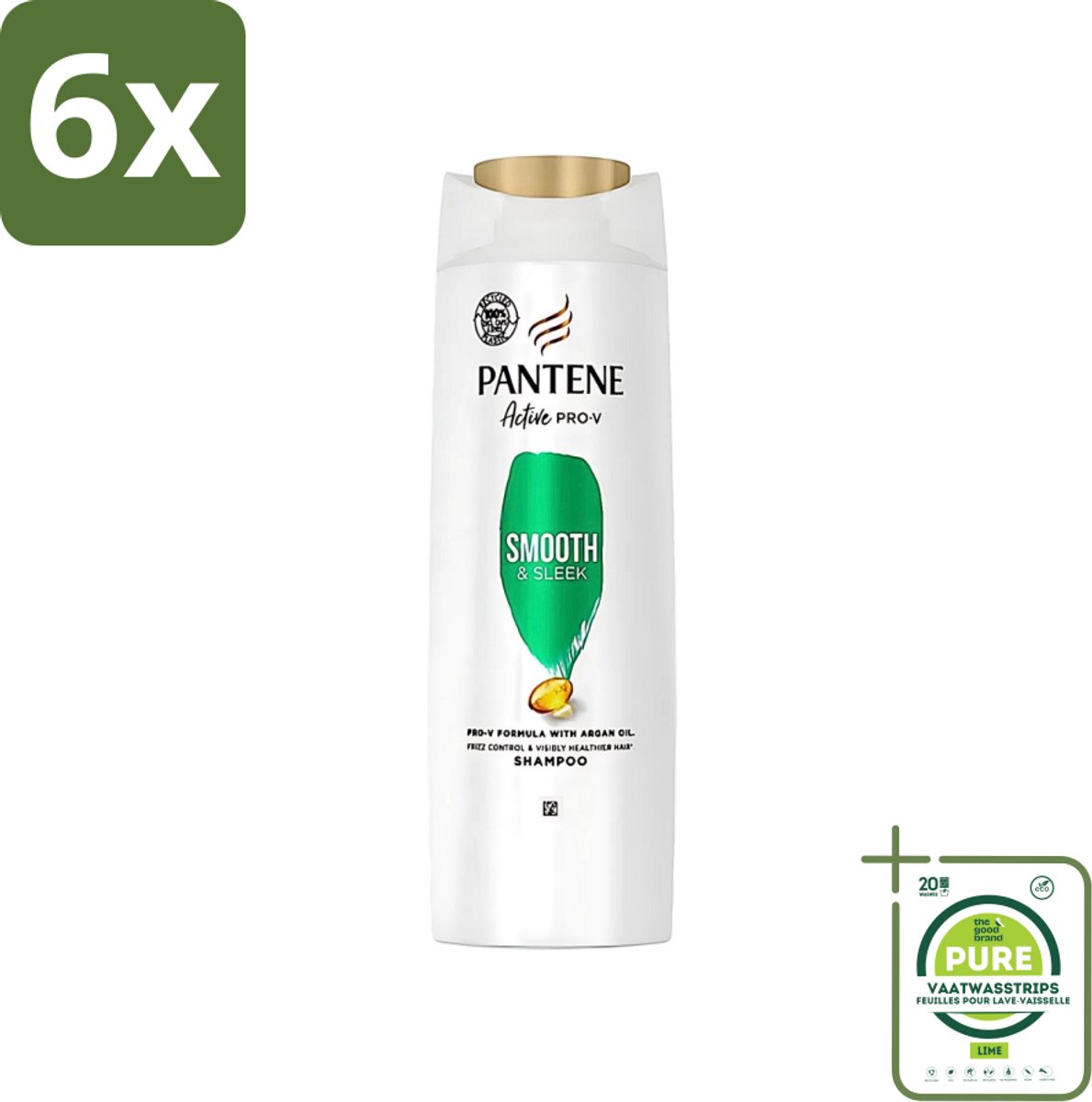 Pantene - Shampoo - Smooth & Silky - Voor Glad en Zijdezacht Haar - 400 ml - Voordeelverpakking - 6 stuks - Zijdezacht haar - Glad haar