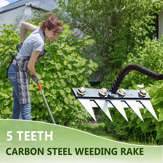 Zware Tuinhark voor Effectief Onkruid Verwijderen, Tuinonderhoud en Grondverzorging, Duurzaam Ontwerp voor Buitengebruik — afbeelding 4