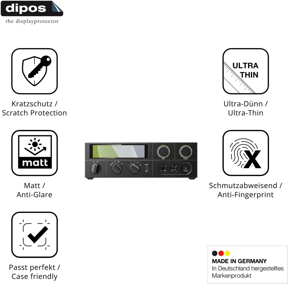 dipos – 4x Matte Beschermfolie geschikt voor FiiO K17 | Krasbestendige & antireflecterende Screenprotector Ultra-Thin
