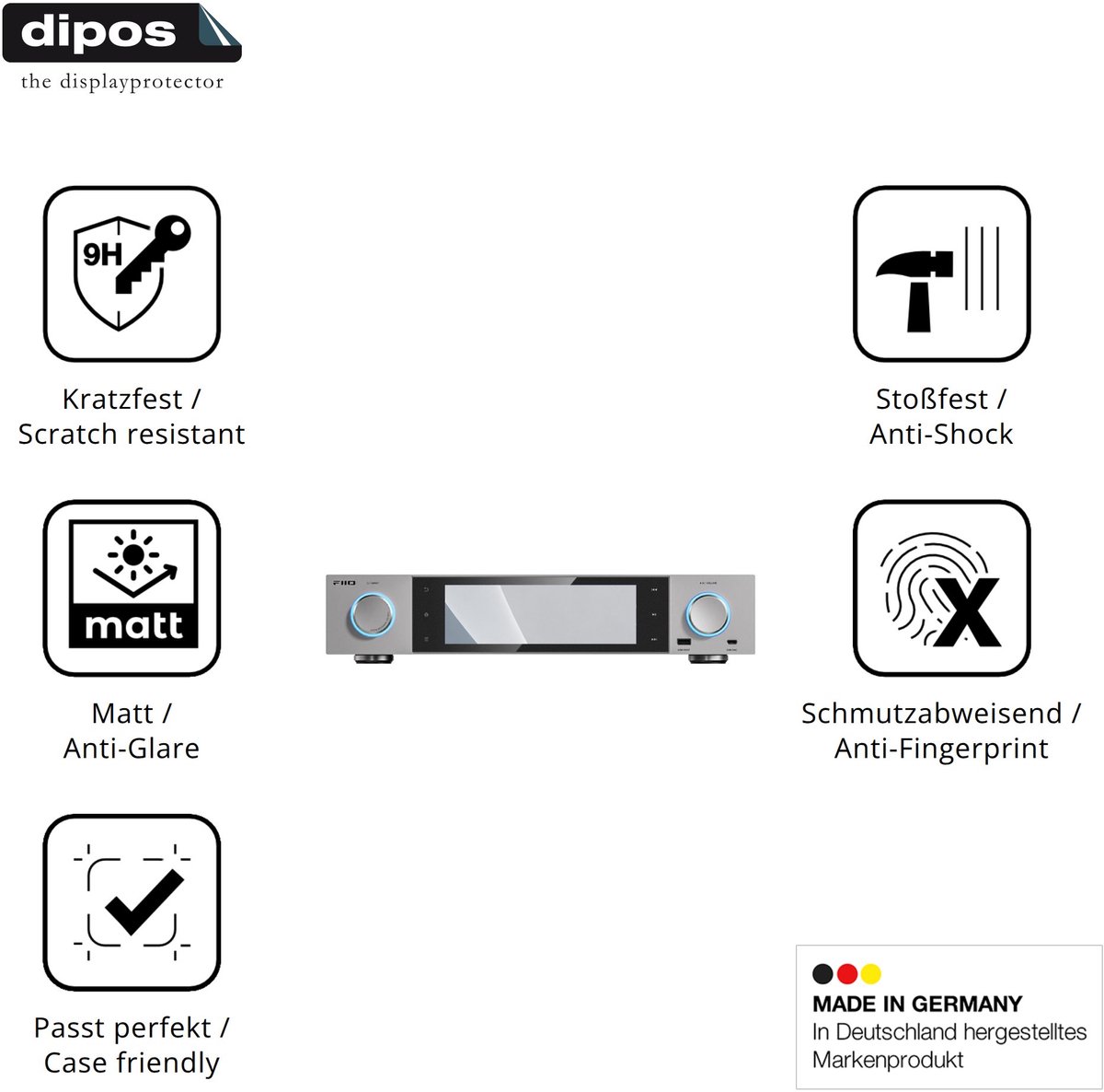 dipos – 2x Matte Pantserfolie geschikt voor FiiO S15 | 9H Screenprotector