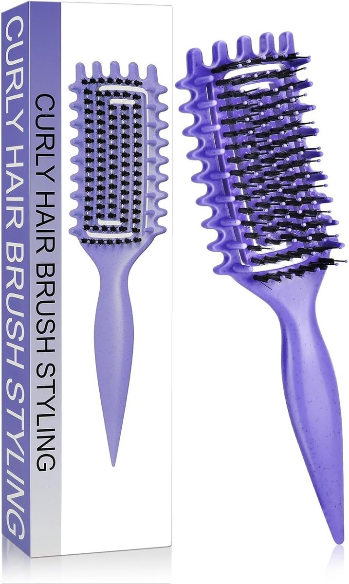 Krulborstel - Paars - Voor Kammen en Vormen - Ergonomisch Ontwerp - Voor Vrouwen
