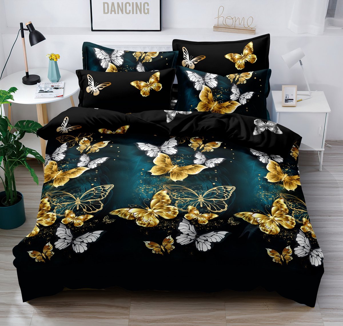 Dekbedovertrek Set 200x220 cm met Vlindermotief