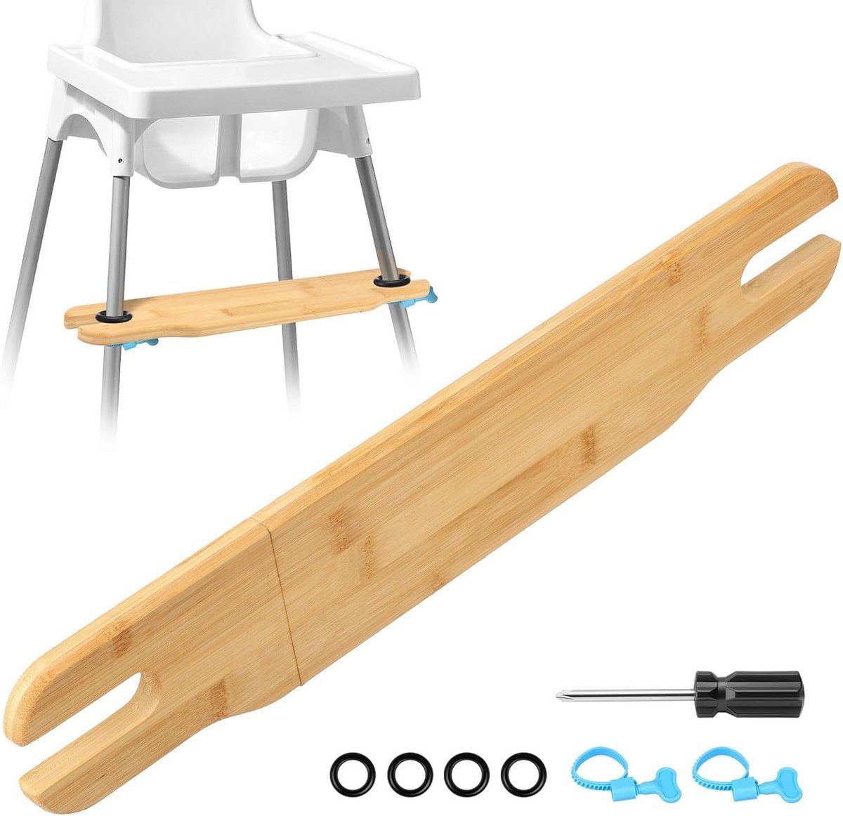 Antislip voetsteun voor kinderstoelen van bamboe, geschikt voor Antilop en andere modellen