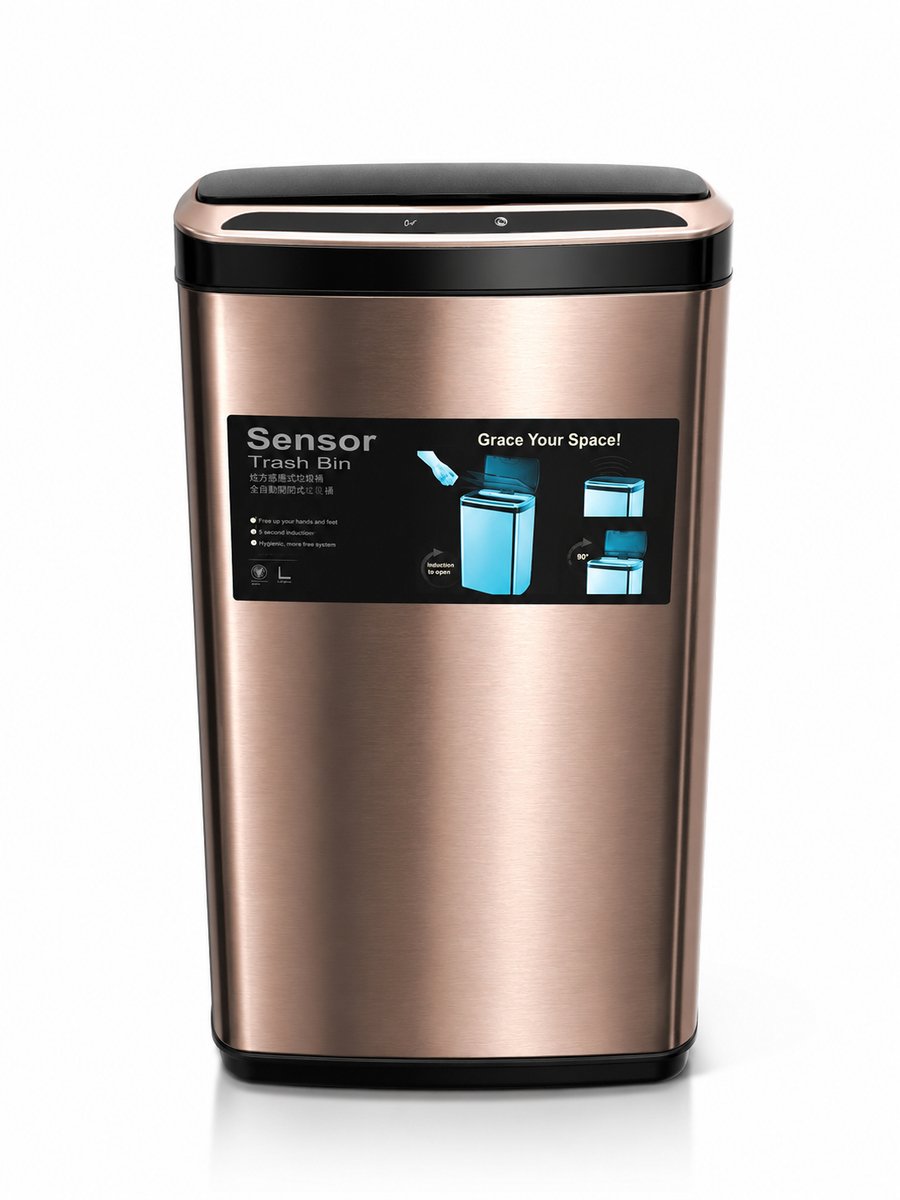BinIQ 5112 – Slimme Sensor Prullenbak – Champagne RVS - Touchbediening