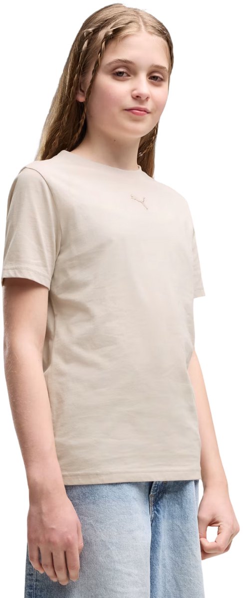 PUMA T-shirt Kinderen ESS Centered Cat Logo Tee Beige