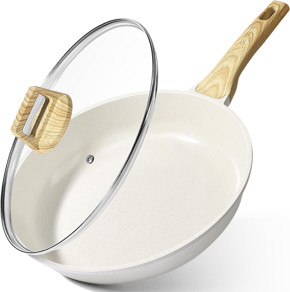 Lìon® Hapjespan - Hapjespan Inductie - Koekenpan - Wit - 48cm x 26cm x 11cm