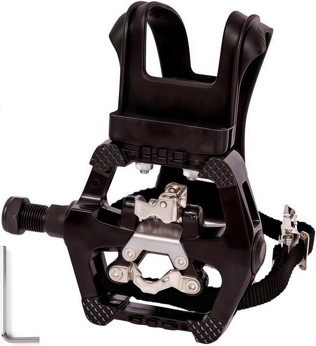 Elzusha - Pro-Grade SPD Spinning Pedalen met Riem en Teenclips