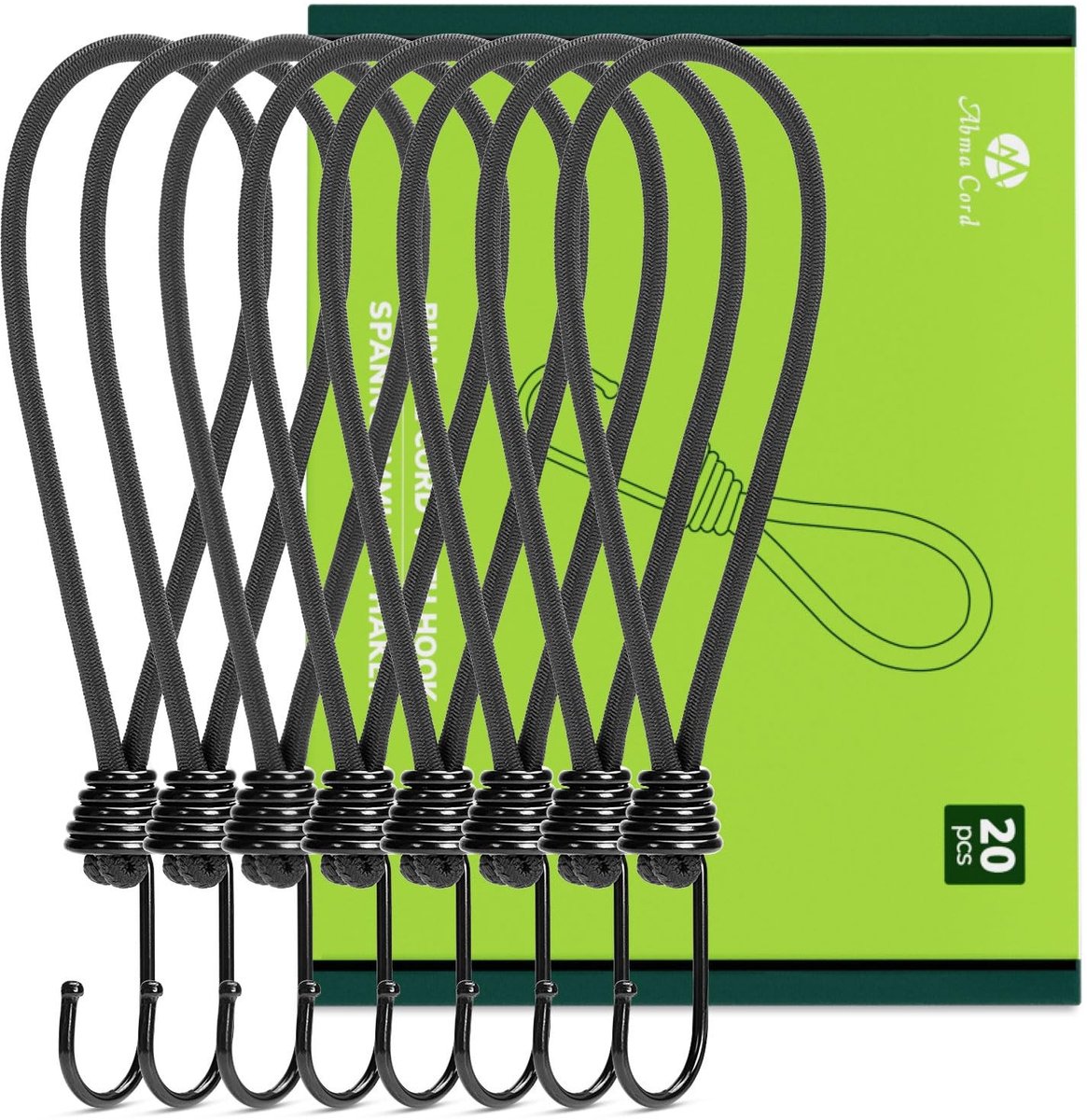 Elzusha - 23cm Rubber Tensioners met Haak voor Tenten en Dekzeilen