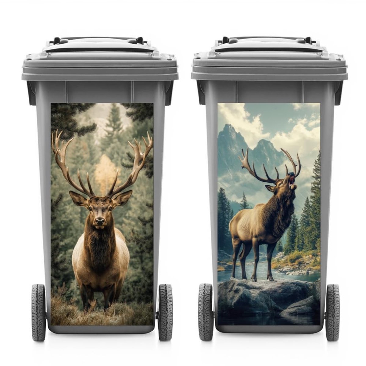 Elzusha - Set van 2 Afvalbak Stickers met Eland en Jungle Thema