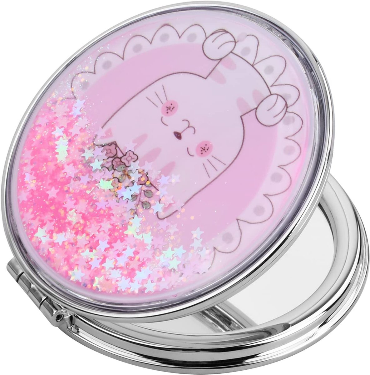 Elzusha - Compacte Dubbelzijdige Make-up Spiegel met Kattenprint