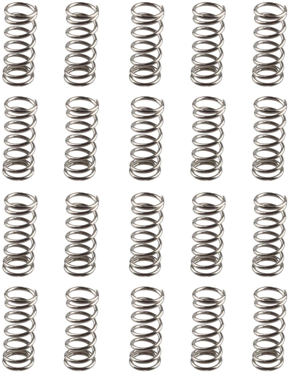 Elzusha- Extrusieveren Super Elastisch - 20 Stuks - Hoogwaardige Nikkelgeplateerd Metaal - Binnen Diameter 7 mm - Buiten Diameter 22 mm - Voor 3D Printer - 3D Printer Onderdelen
