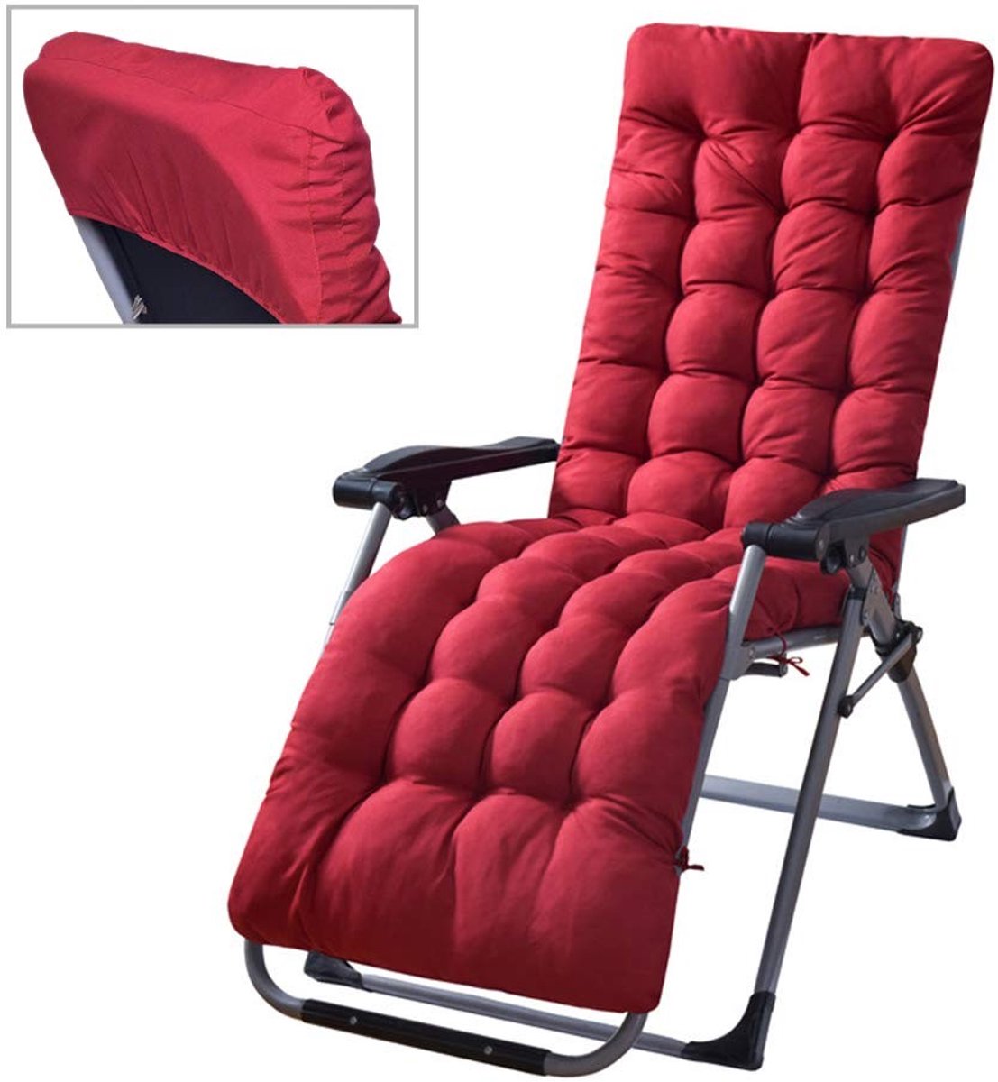 Elzusha - Dikke Vervangende Kussens voor Tuin Ligstoelen, 170 x 53 cm
