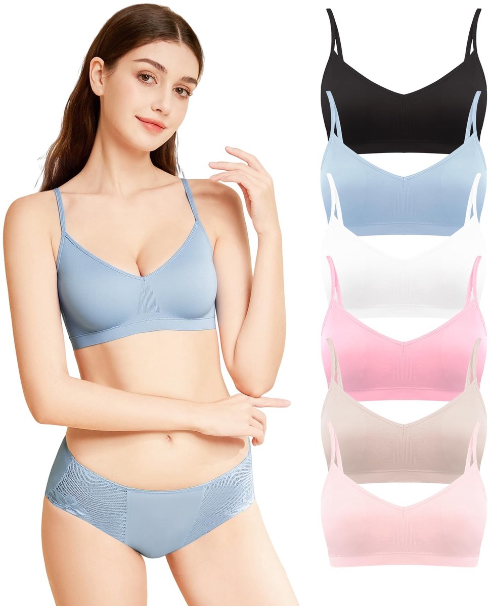 Elzusha - 6-Pack Dames Sportbeha's met Verwijderbare Pads