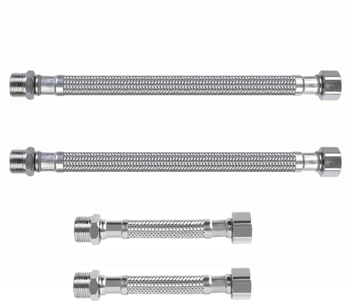 Elzusha - Set van 4 Flexibele RVS Slangen voor Wateraansluitingen