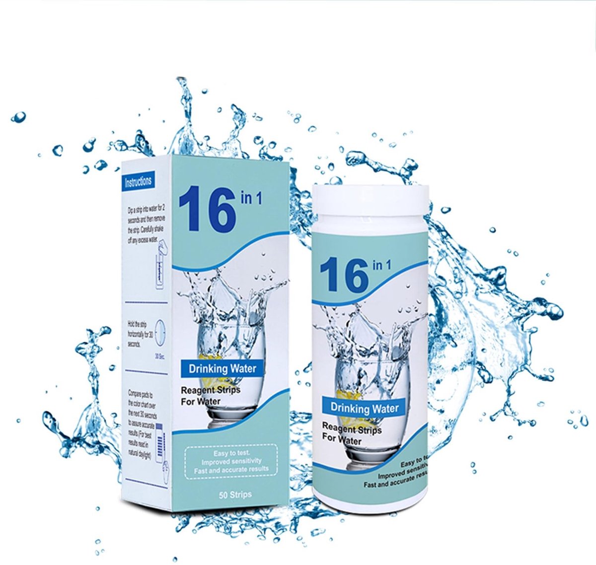 Elzusha - 16-in-1 Waterteststrips - Pack van 100