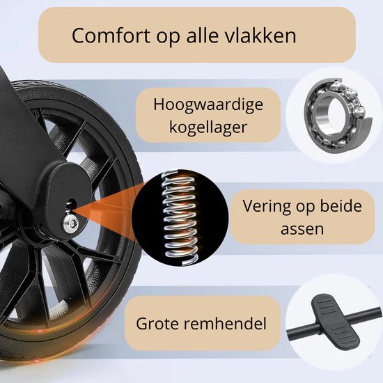 Solayne Bolderkar - Opvouwbaar - Bolderwagen - Kinderwagen - Verstelbare hendel - Waterproef - Met dak - tot 150 KG - Zwart — afbeelding 3