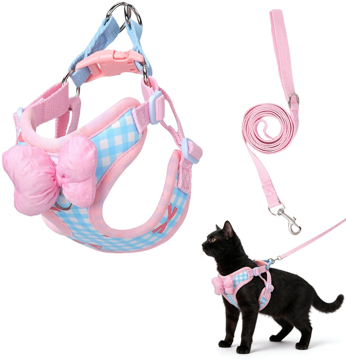 Elzusha - Verstelbare Kattenharnas en Leash Set met Ademende Mesh