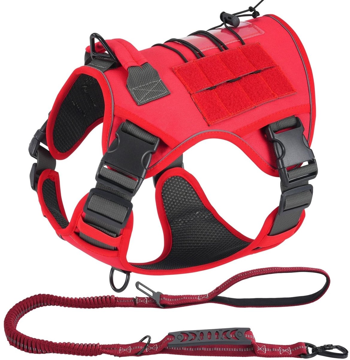 Elzusha - Hondenharnas met handvat - Antislip en ademend - Rood - Maat L
