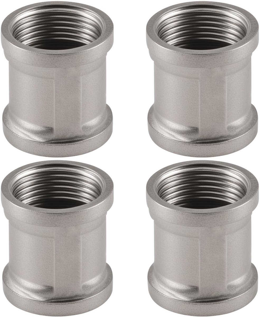 Elzusha - Set van 4 Roestvrijstalen Dubbele Nippels 1/2 Inch