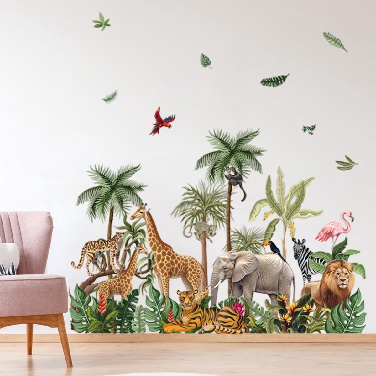 Elzusha - XXL Jungle Dierenwandstickers voor Kinderen