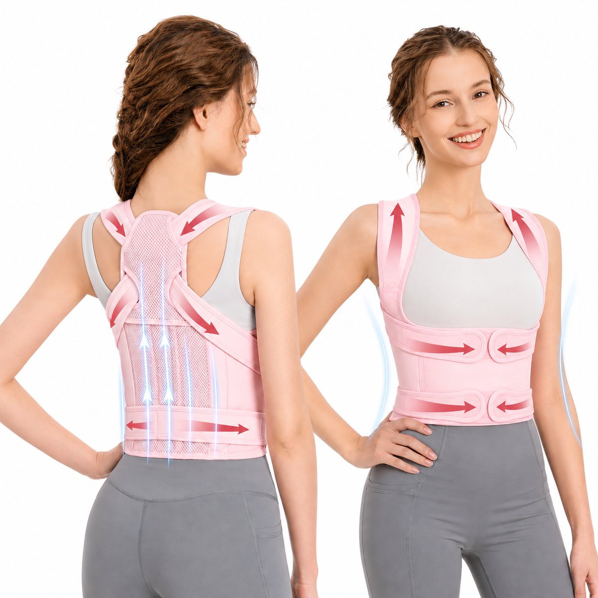 Houdingscorrector Rugbrace – Verstelbare Rugondersteuning voor Rug & Schouders – Posture Corrector voor Dames en Heren L