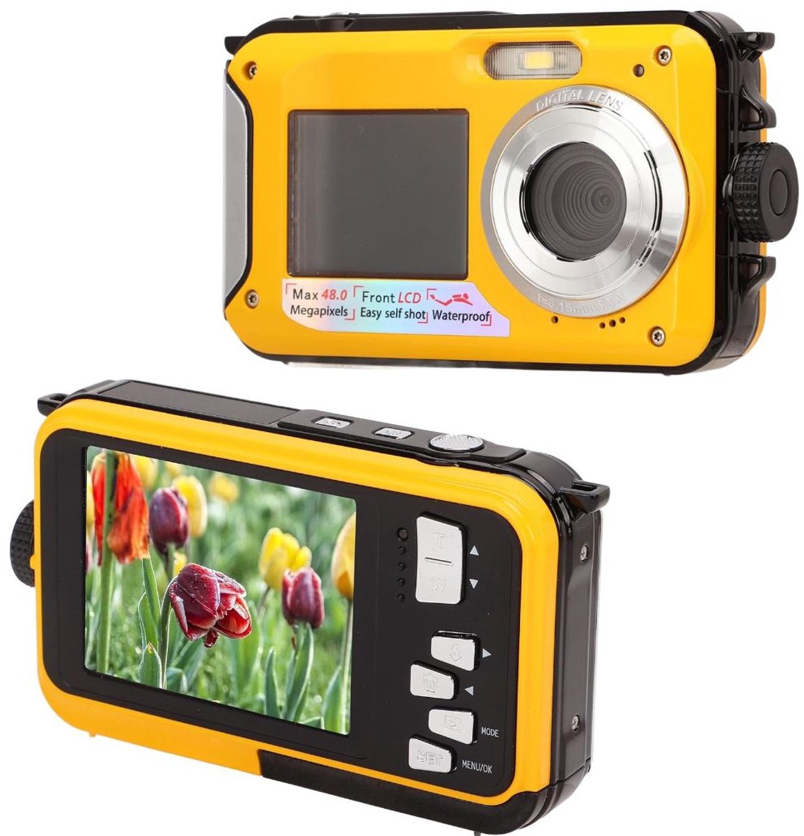 CRLYN® Onderwatercamera - Actiecamera Waterdicht - Camera voor Onderwater -Geel