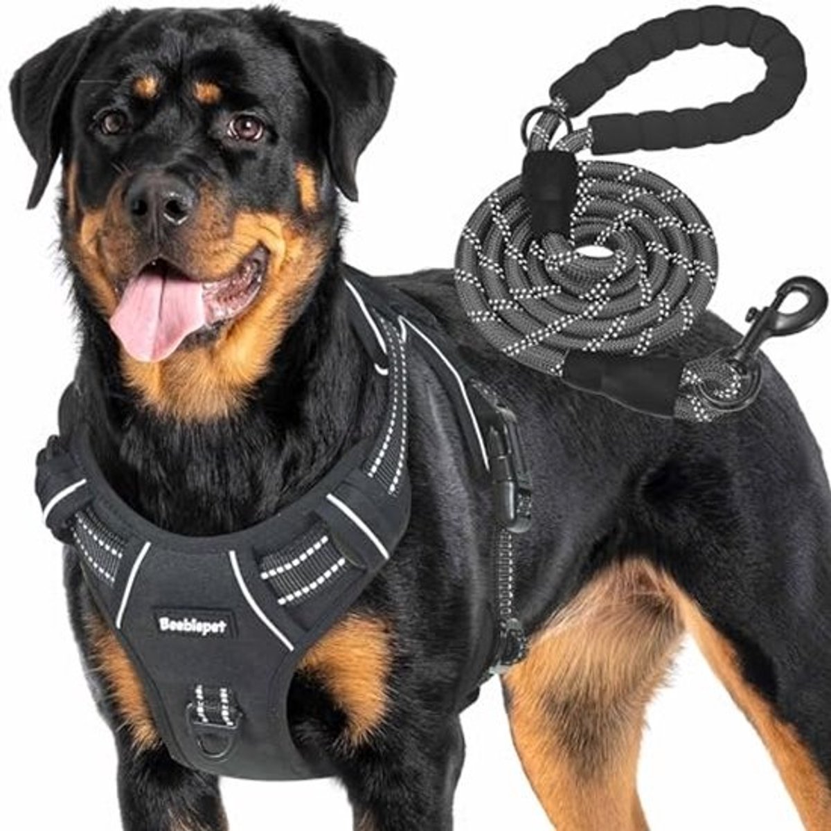 Tactisch hondenharnas voor grote honden - anti-trek, verstelbaar en reflecterend