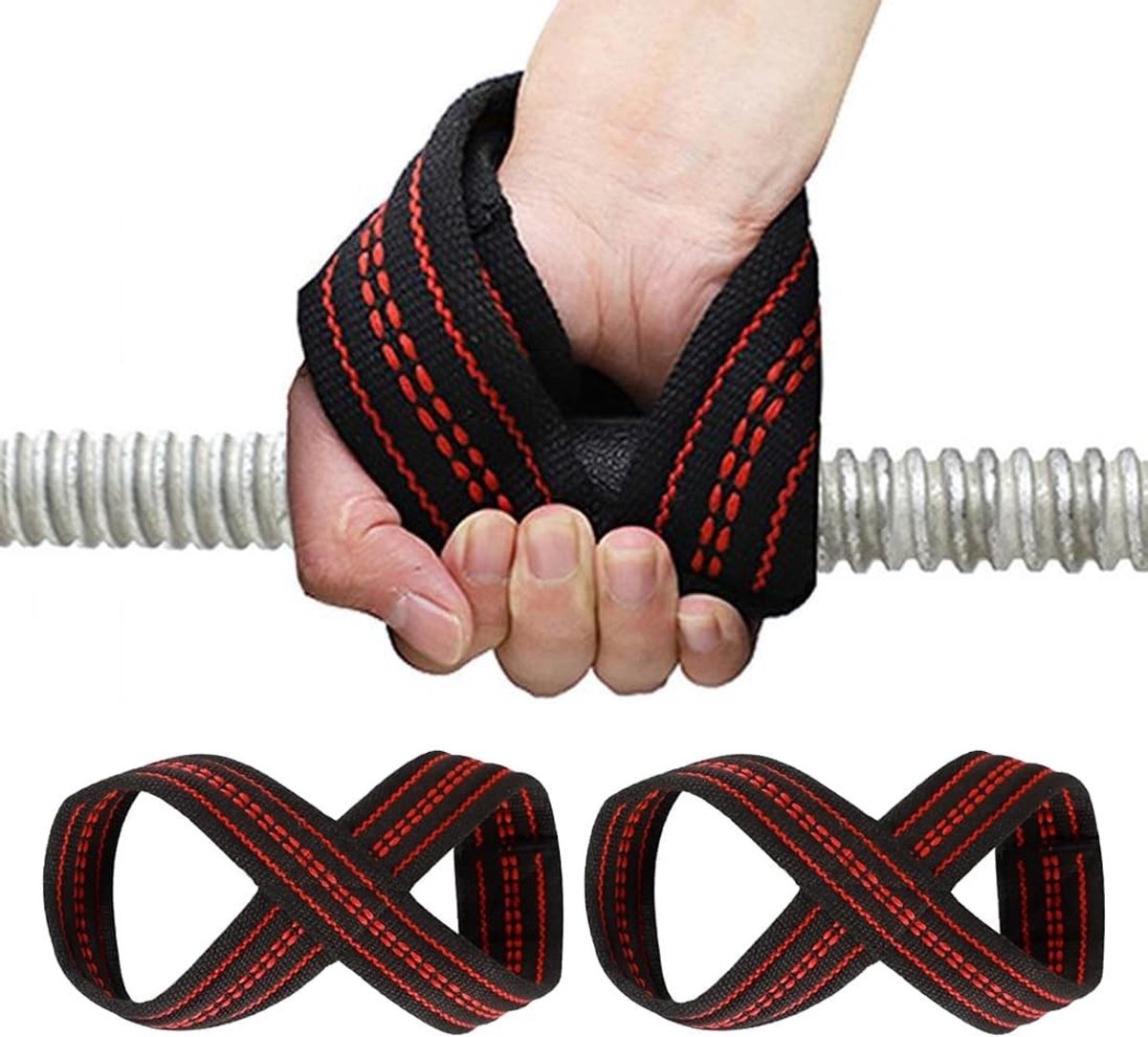 Verstelbare fitness straps voor gewichtheffen, achtvormige polssteun, ideale fitnessaccessoires voor mannen en vrouwen