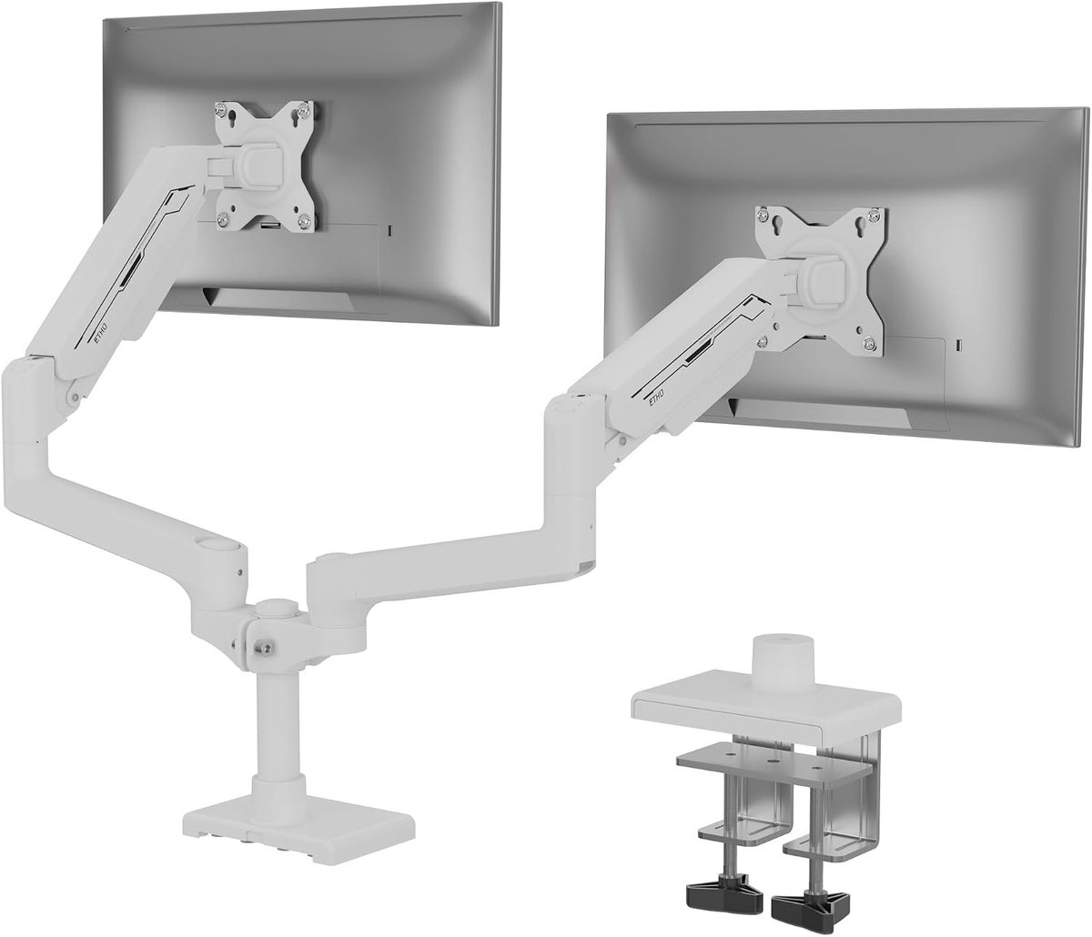 Dual Gasveer Monitorarm voor 17-38 inch Schermen met Verstelbare Pool en Ergonomische Instelling