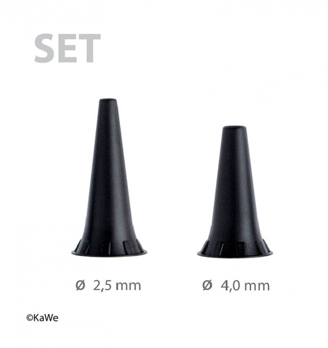 KaWe Otoscooptips Grijs 2.5mm & 4.0mm Set