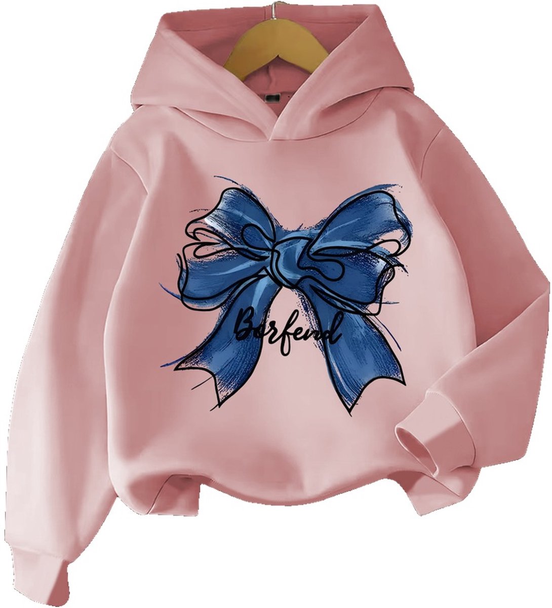 Currero Hoodie Meisjes Warme Hoodie Met Capuchon Comfortabele Sweater Meisje Casual Trui Pullover Meisjestrui 5-6 Jaar Roze